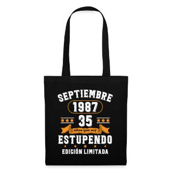 35 Ans Anniversaire Vintage Né(e) Septembre 1987 - Sac en tissu - noir - Devant