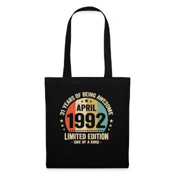 Avril 1992 31 Ans Anniversaire Vintage Idée Cadeau - Sac en tissu - noir - Devant