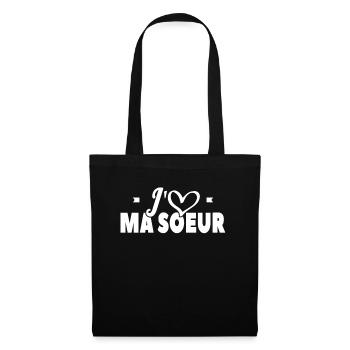 J'aime Ma Soeur - Sac en tissu - noir - Devant