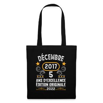 Anniversaire Vintage Idée Cadeau Décembre 2017 5 - Sac en tissu - noir - Devant