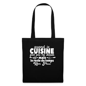 Quand Je Cuisine Faut Pas Me Stresser - Sac en tissu - noir - Devant