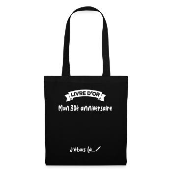 Cadeau drôle 30e Anniversaire Livre D'or - Sac en tissu - noir - Devant