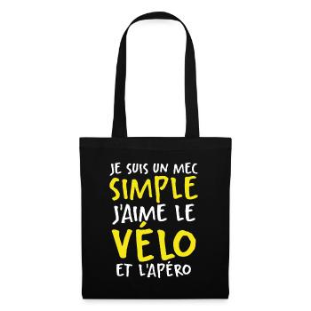 J'aime Le Vélo Et L'apéro - Sac en tissu - noir - Devant