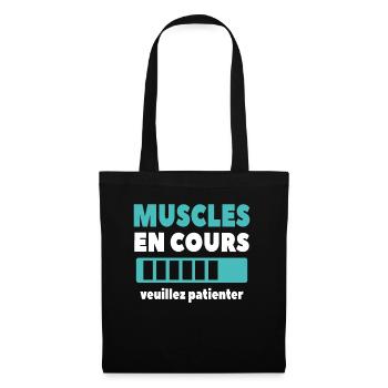 Muscles En Cours Veuillez Patienter - Sac en tissu - noir - Devant