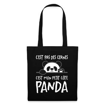 C'est Pas Des Cernes Citation Idée Cadeau Panda - Sac en tissu - noir - Devant