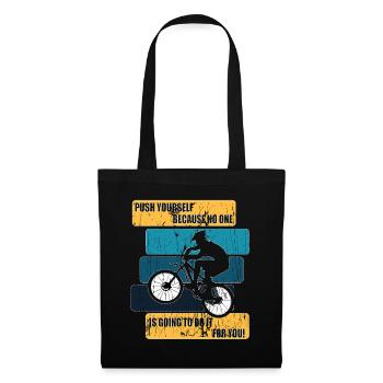 Fahrradfahrer Fahrrad Biker BMX - Stoffbeutel - Schwarz - Vorne