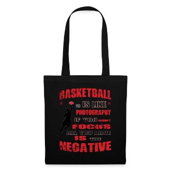 Basketball Basketballspieler Korb werfen - Stoffbeutel - Schwarz - Vorne