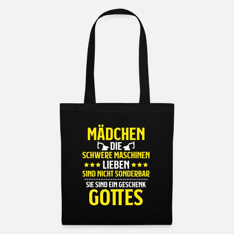 Baugeräteführer Kranführer Baggerfahrer Baugeräte - Stoffbeutel - Schwarz