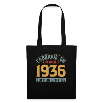 Fabriqué En Octobre 1936 Édition Limitée - Sac en tissu - noir - Devant