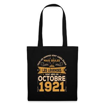 Les Légendes Sont Nées En Octobre 1921 - Sac en tissu - noir - Devant