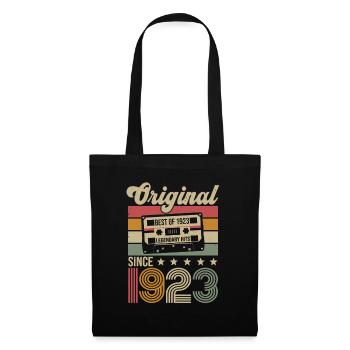 Vintage Geburtstag Original Geschenkidee 1923 - Stoffbeutel - Schwarz - Vorne