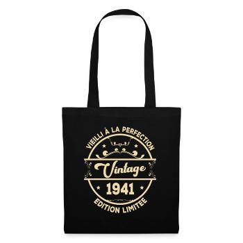 Vintage 1941 Idée Cadeau D Anniversaire Rétro 1941 - Sac en tissu - noir - Devant
