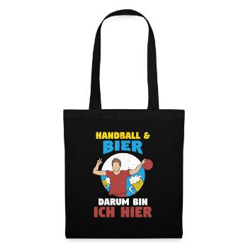 Handball Handballer Handballspieler Ballsport - Stoffbeutel - Schwarz - Vorne