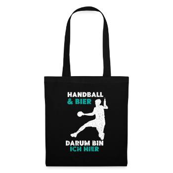 Handball Handballer Handballspieler Ballsport - Stoffbeutel - Schwarz - Vorne