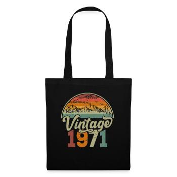 Vintage 1971 - Sac en tissu - noir - Devant