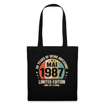 May 1987 36 years anniversary vintage gift idea - Tote Bag - black - Front