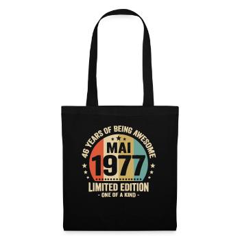 May 1977 46 Years Anniversary Vintage Gift Idea - Tote Bag - black - Front