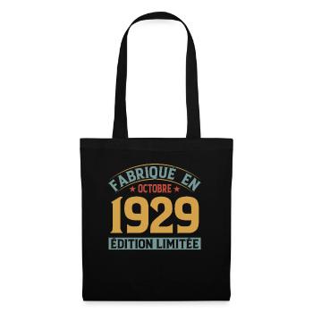 Fabriqué En Octobre 1929 Édition Limitée - Sac en tissu - noir - Devant