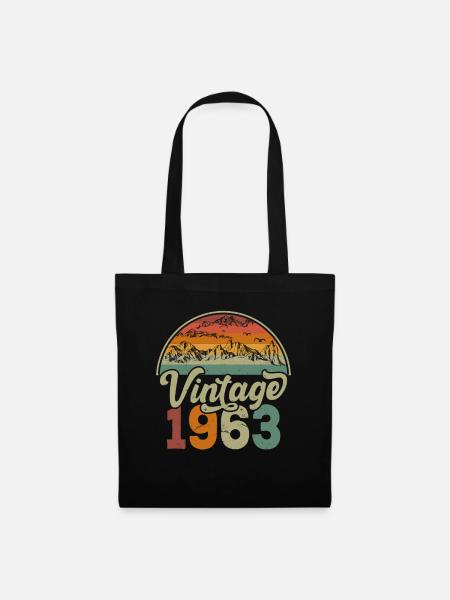 1963 Vintage Vintage Retro Geburtstagsgeschenk - Stoffbeutel - Schwarz