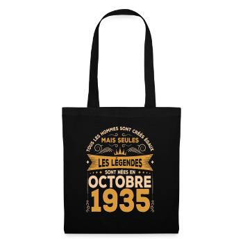 Les Légendes Sont Nées En Octobre 1935 - Sac en tissu - noir - Devant