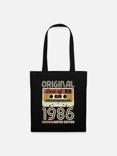 Vintage Geburtstag Original Geschenkidee 1986 - Stoffbeutel - Schwarz