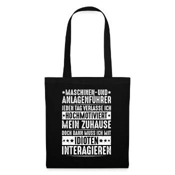 Maschinen- und Anlagenführer Maschinenführer - Stoffbeutel - Schwarz - Vorne