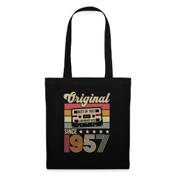 Vintage Geburtstag Original Geschenkidee 1957 - Stoffbeutel - Schwarz - Vorne