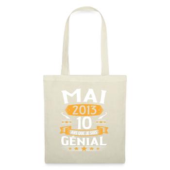 Mai 2013 10 Ans Que Je Suis Génial Anniversaire - Sac en tissu - nature - Devant