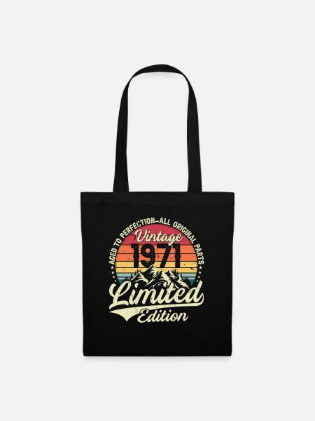 Vintage 1971 Limited Edition Geburtstagsgeschenk - Stoffbeutel - Schwarz