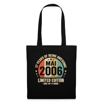 Mai 2006 17 Ans Anniversaire Vintage Idée Cadeau - Sac en tissu - noir - Devant