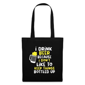 Bière Buveur de bière Bouteille de bière en canette de bière - Sac en tissu - noir - Devant