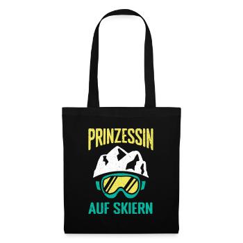 Ski Sking Snowboard Wintersport Skifahrer - Stoffbeutel - Schwarz - Vorne