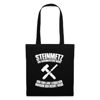 Steinmetz Steinbildhauer Stonemason Stone Mason - Stoffbeutel - Schwarz - Vorne