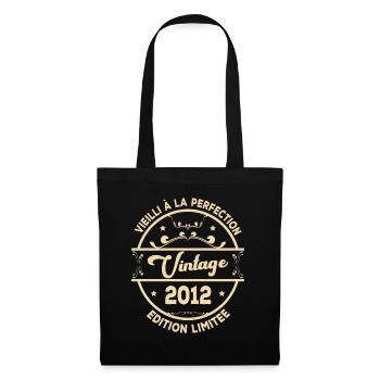 Vintage 2012 Idée Cadeau D Anniversaire Rétro 2012 - Sac en tissu - noir - Devant
