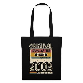 Vintage Geburtstag Original Geschenkidee 2003 - Stoffbeutel - Schwarz - Vorne