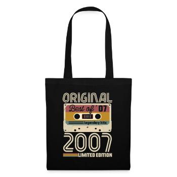 Vintage Geburtstag Original Geschenkidee 2007 - Stoffbeutel - Schwarz - Vorne