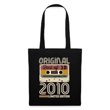 Vintage Geburtstag Original Geschenkidee 2010 - Stoffbeutel - Schwarz - Vorne