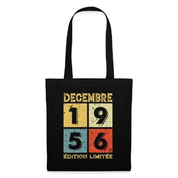 Anniversaire Vintage Idée Cadeau Décembre 1956 - Sac en tissu - noir - Devant