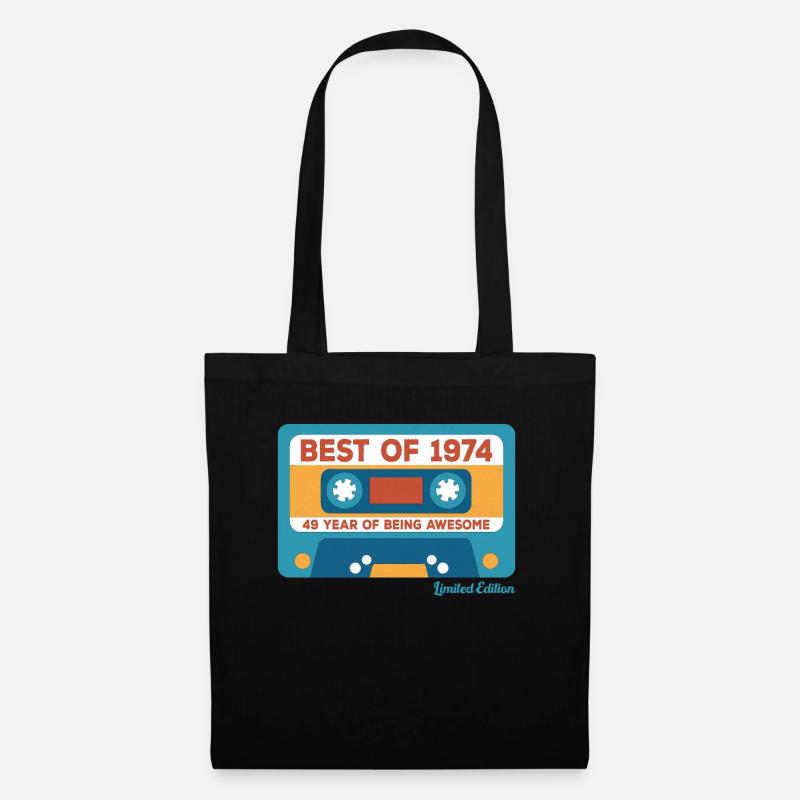 1974 Vintage Vintage Retro Geburtstagsgeschenk - Stoffbeutel - Schwarz