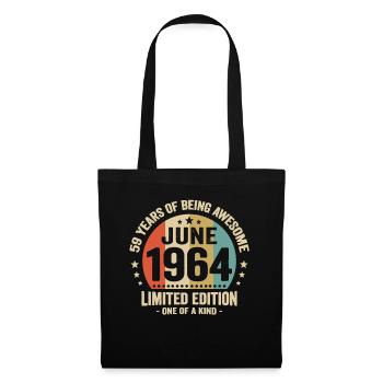 June 1964 59 years anniversary vintage gift idea - Tote Bag - black - Front