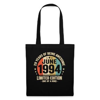 June 1994 29 years anniversary vintage gift idea - Tote Bag - black - Front