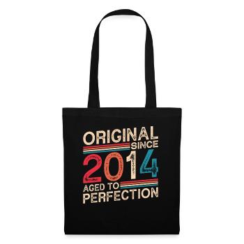 Original 2014 Geburtstag Vintage Geschenkidee - Stoffbeutel - Schwarz - Vorne