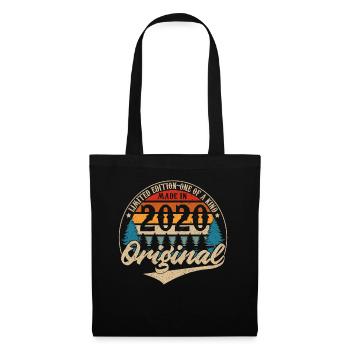 Original Vintage Geburtstag Geschenkidee 2020 - Stoffbeutel - Schwarz - Vorne