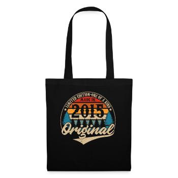Original Vintage Geburtstag Geschenkidee 2015 - Stoffbeutel - Schwarz - Vorne