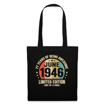Juin 1946 77 Ans Anniversaire Vintage Idée Cadeau - Sac en tissu - noir - Devant