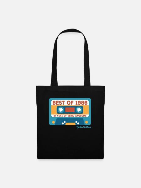 1986 Vintage Vintage Retro Geburtstagsgeschenk - Stoffbeutel - Schwarz