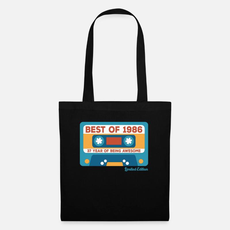 1986 Vintage Vintage Retro Geburtstagsgeschenk - Stoffbeutel - Schwarz