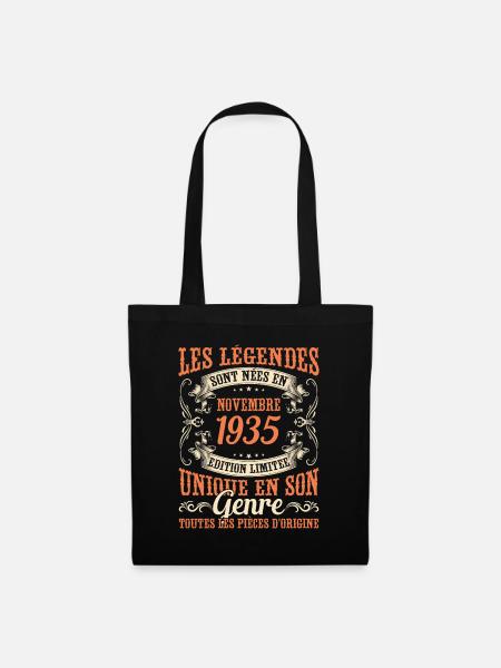 Les Légendes Sont Nées En Novembre 1935 Cadeau - Sac en tissu - noir