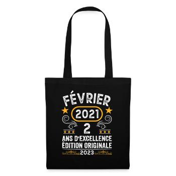 Anniversaire Vintage Idée Cadeau Février 2021 2 - Sac en tissu - noir - Devant