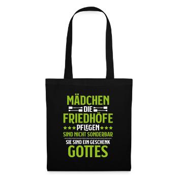 Friedhofsgärtner Friedhof Cemetery Gardener - Stoffbeutel - Schwarz - Vorne
